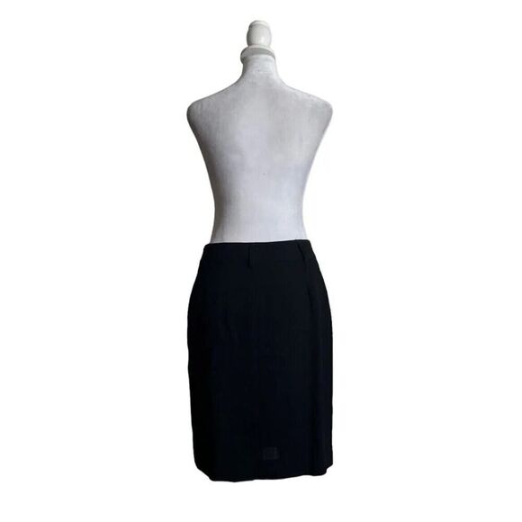 Vertigo Paris Wool Blend Black Pencil Skirt Work Wear Formal Luxury Vintage US 8 - Picture 4 of 8